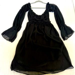 Black Babydoll Off the shoulder longsleeve dress